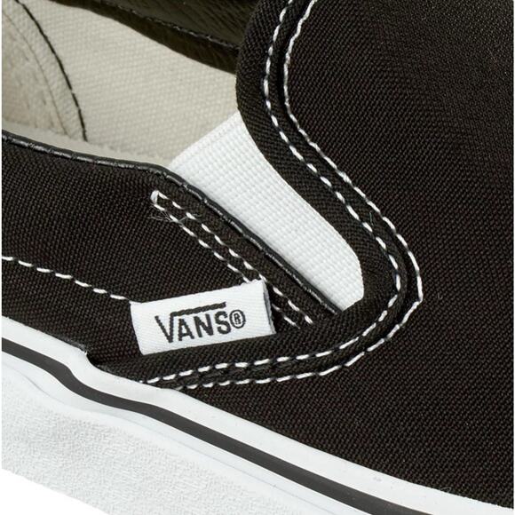 Vans Classic Slip On Skate Shoes Black White Canvas Mens 11.5 Fast Ship main image 8
